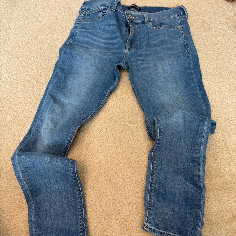 Express High Rise Blue Jeans
